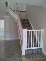 white oak and painted closed string stairs